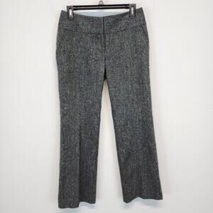 Kristin Davis Wool Tweed Trousers Pants Size 2 28" Gray Straight Leg Career Y2K